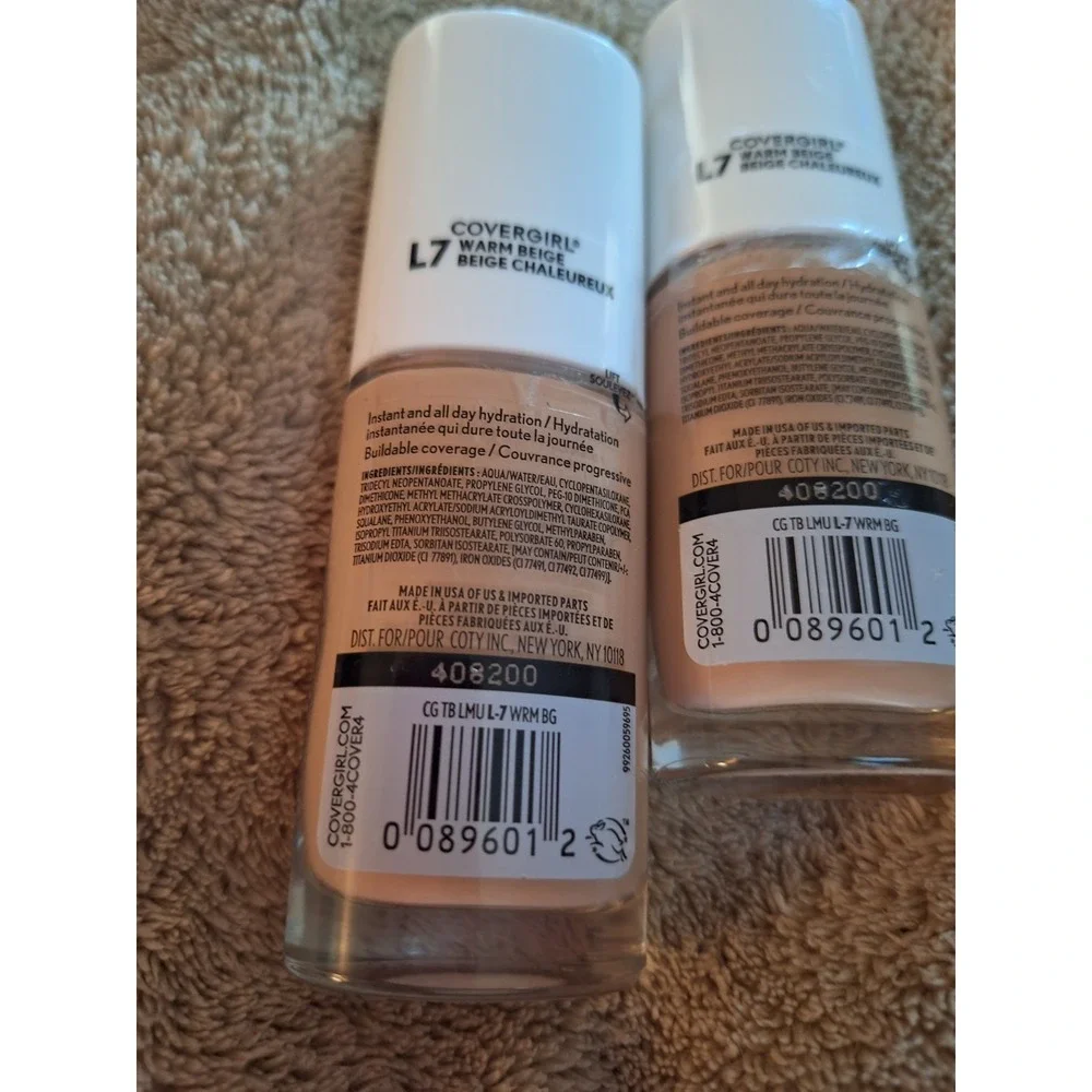 2PK Covergirl TruBlend Liquid Makeup L7 WARM BEIGE Natural‎ Finish